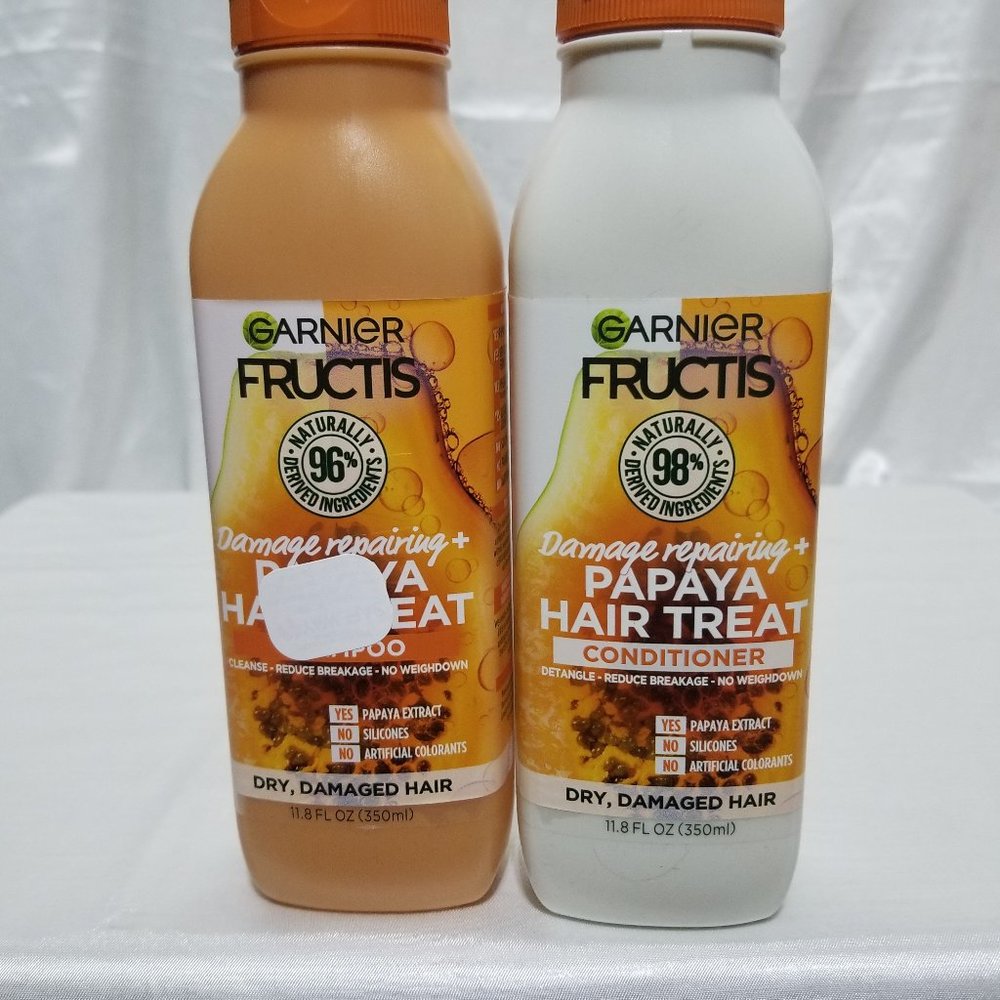 Garnier Fructis Damage Reparing Papaya Hair Treat Conditioner & Shampoo BNWT